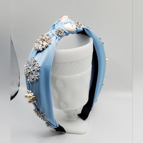 Headband bling handmade winter snowman crystals sparkly Swarovski Christmas main image 4
